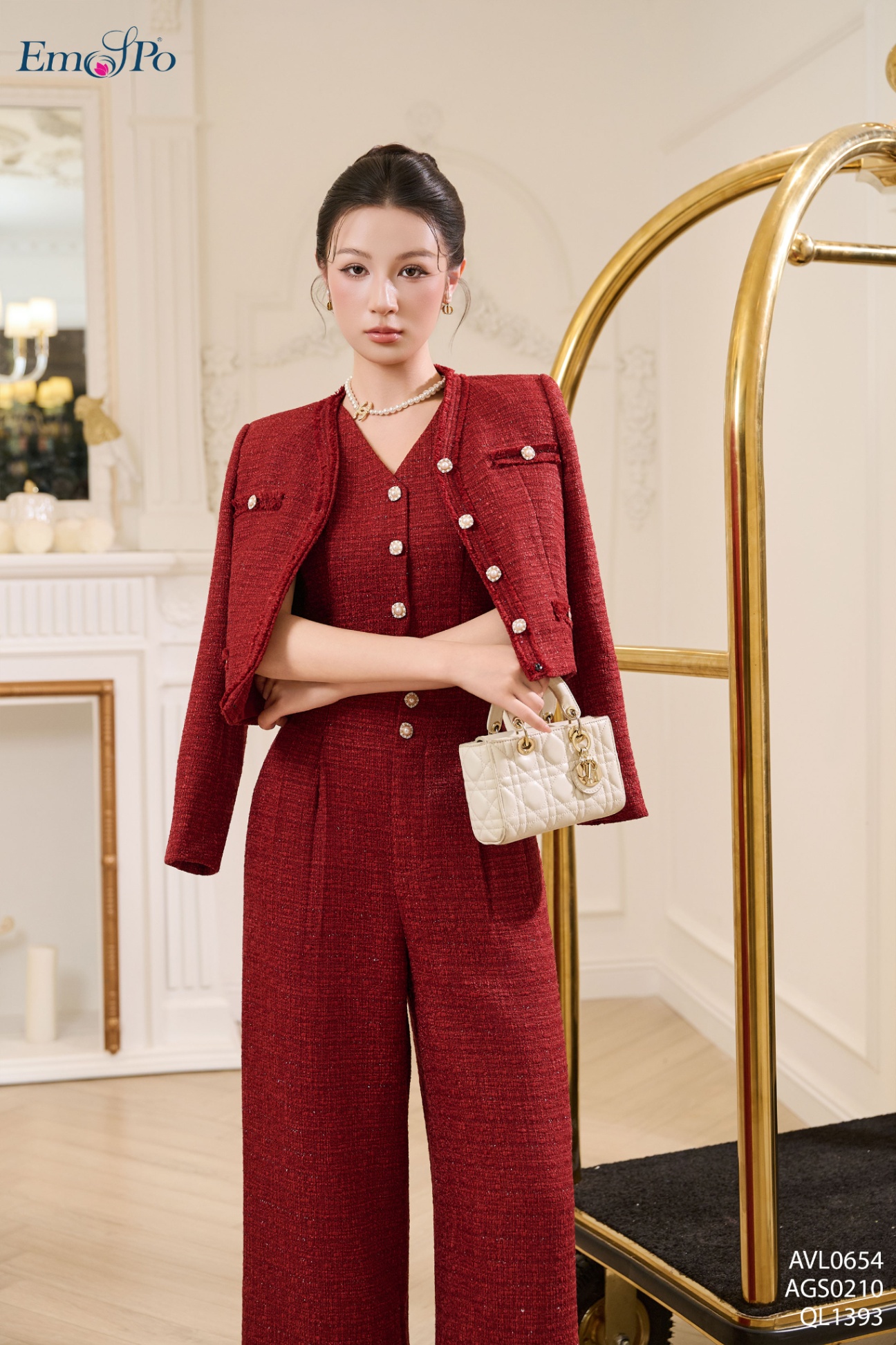 Áo gile dáng lửng cài khuy, đi bộ QL1393