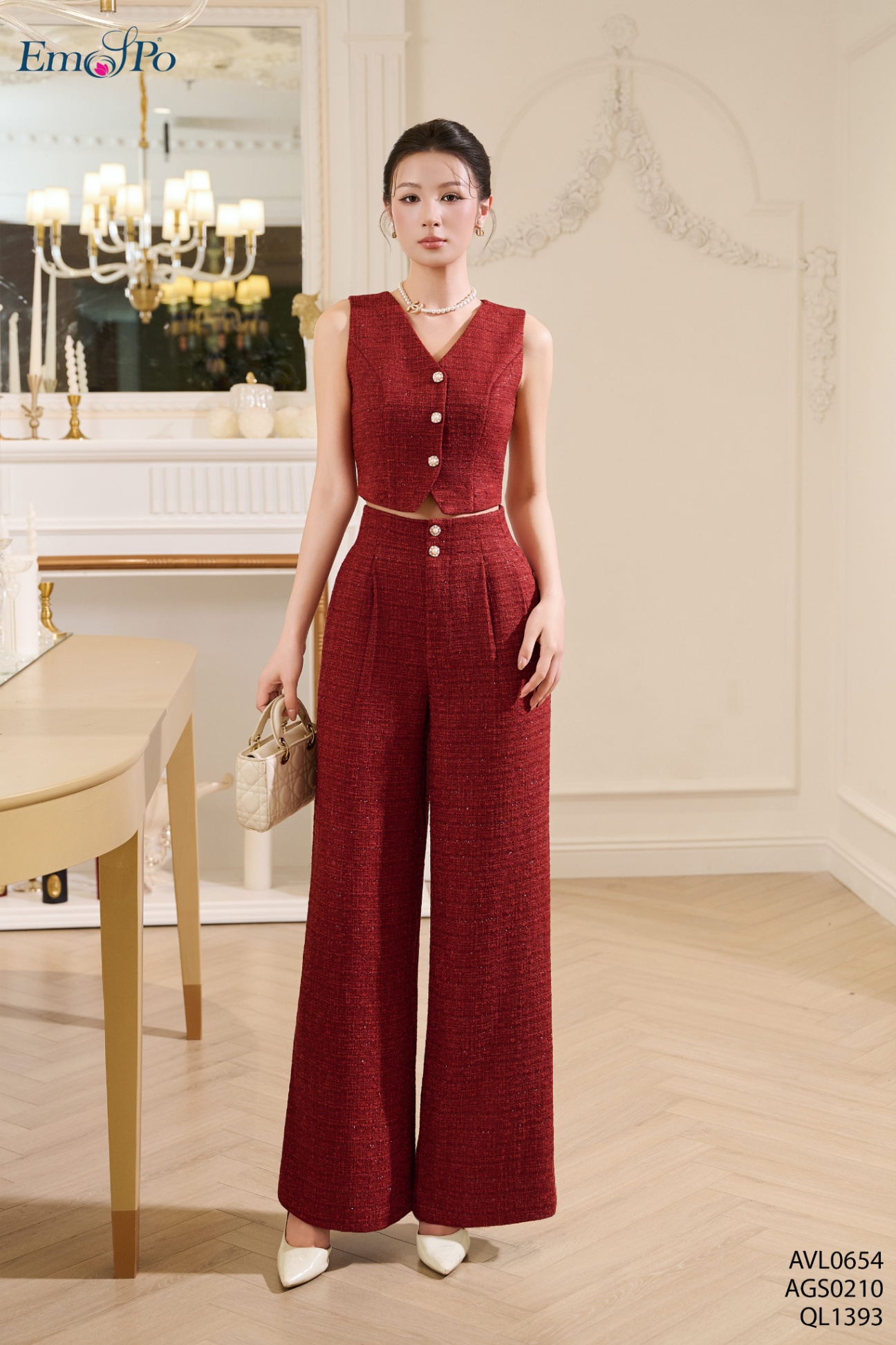 Áo gile dáng lửng cài khuy, đi bộ QL1393