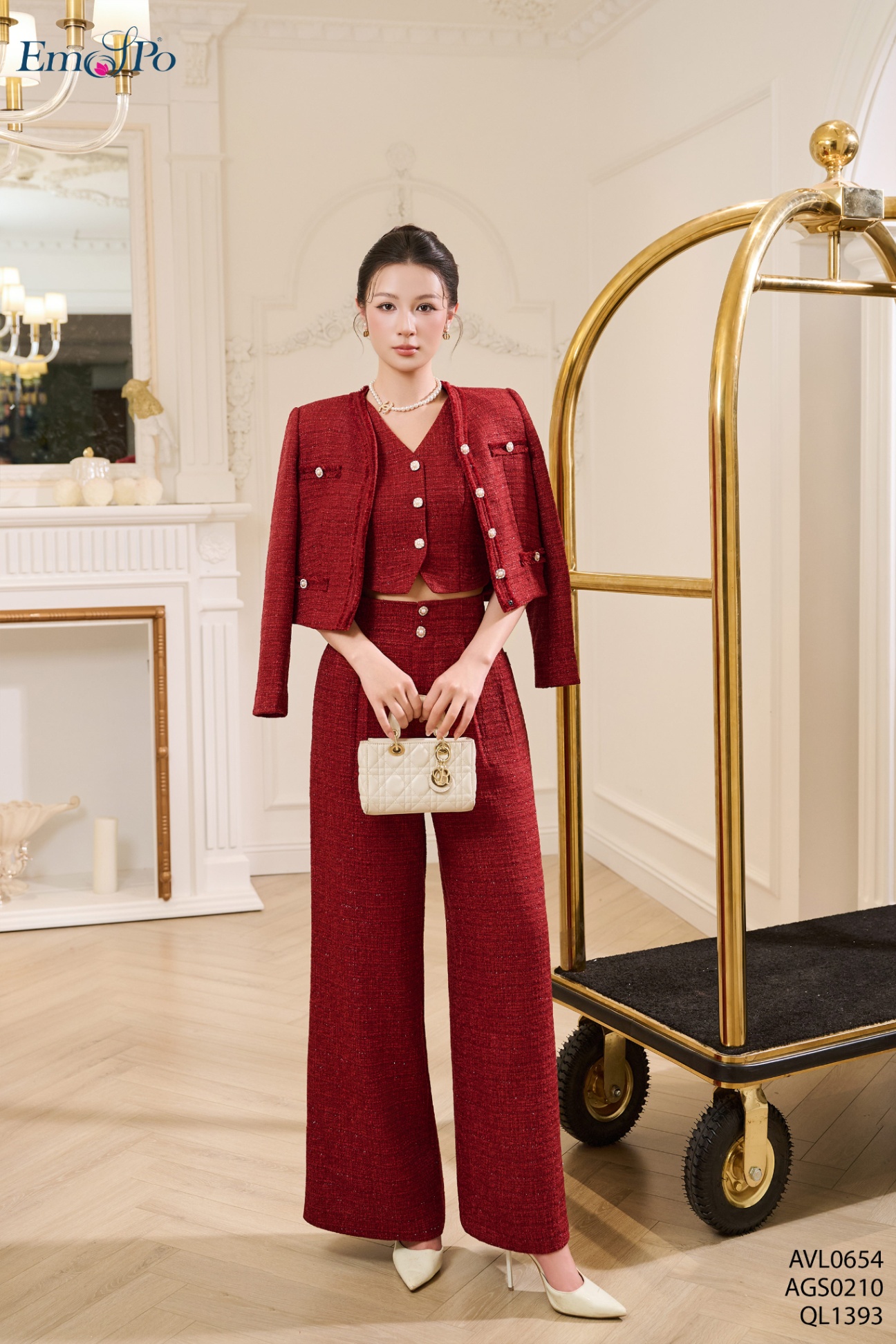 Áo gile dáng lửng cài khuy, đi bộ QL1393