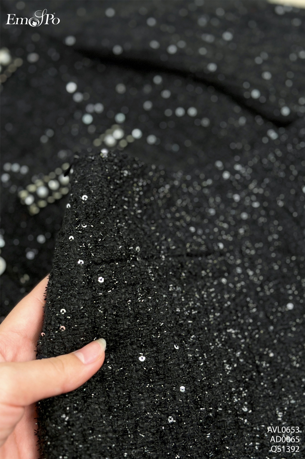Áo vest, cổ + túi ốp kẹp viền ren, đính đá & ngọc trai, đi bộ AD0067 & QS1392
