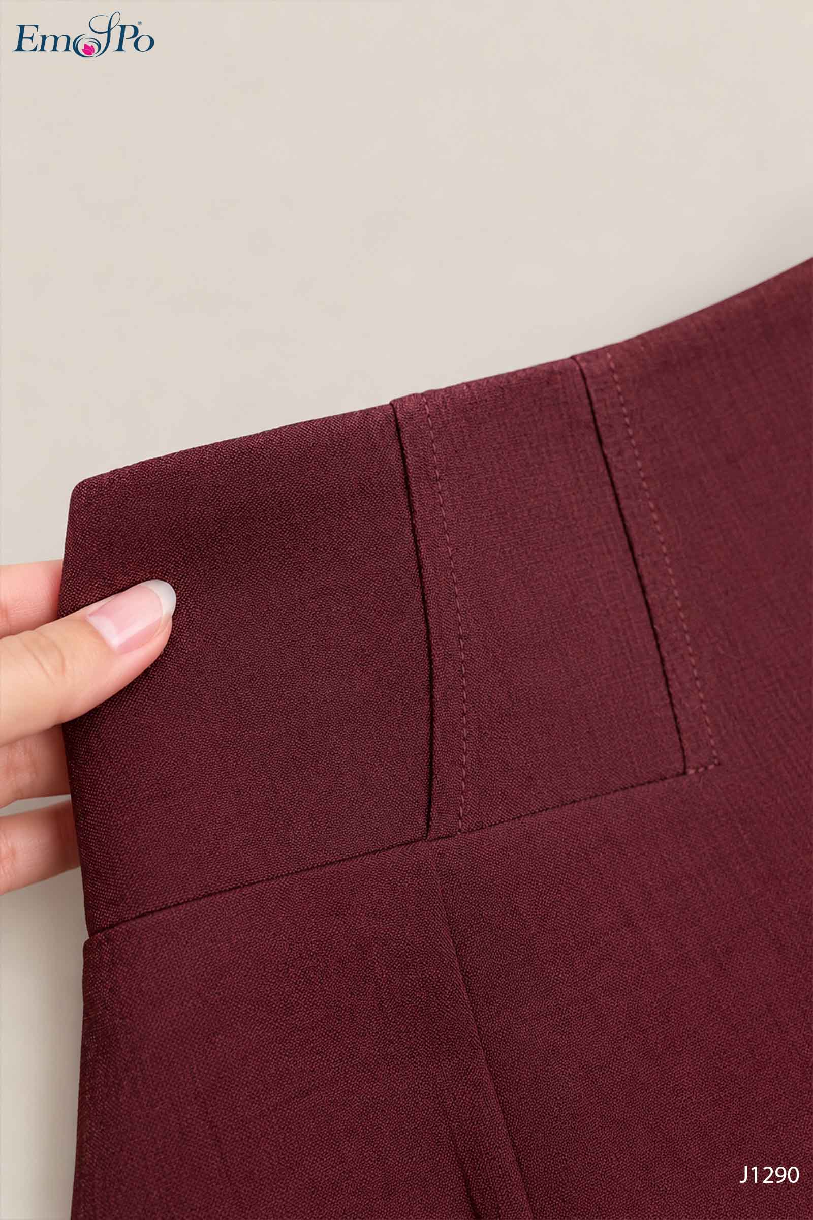 Áo ký giả dáng lửng, cổ tròn kẹp ren, đá & ngọc trai, đi bộ J1290