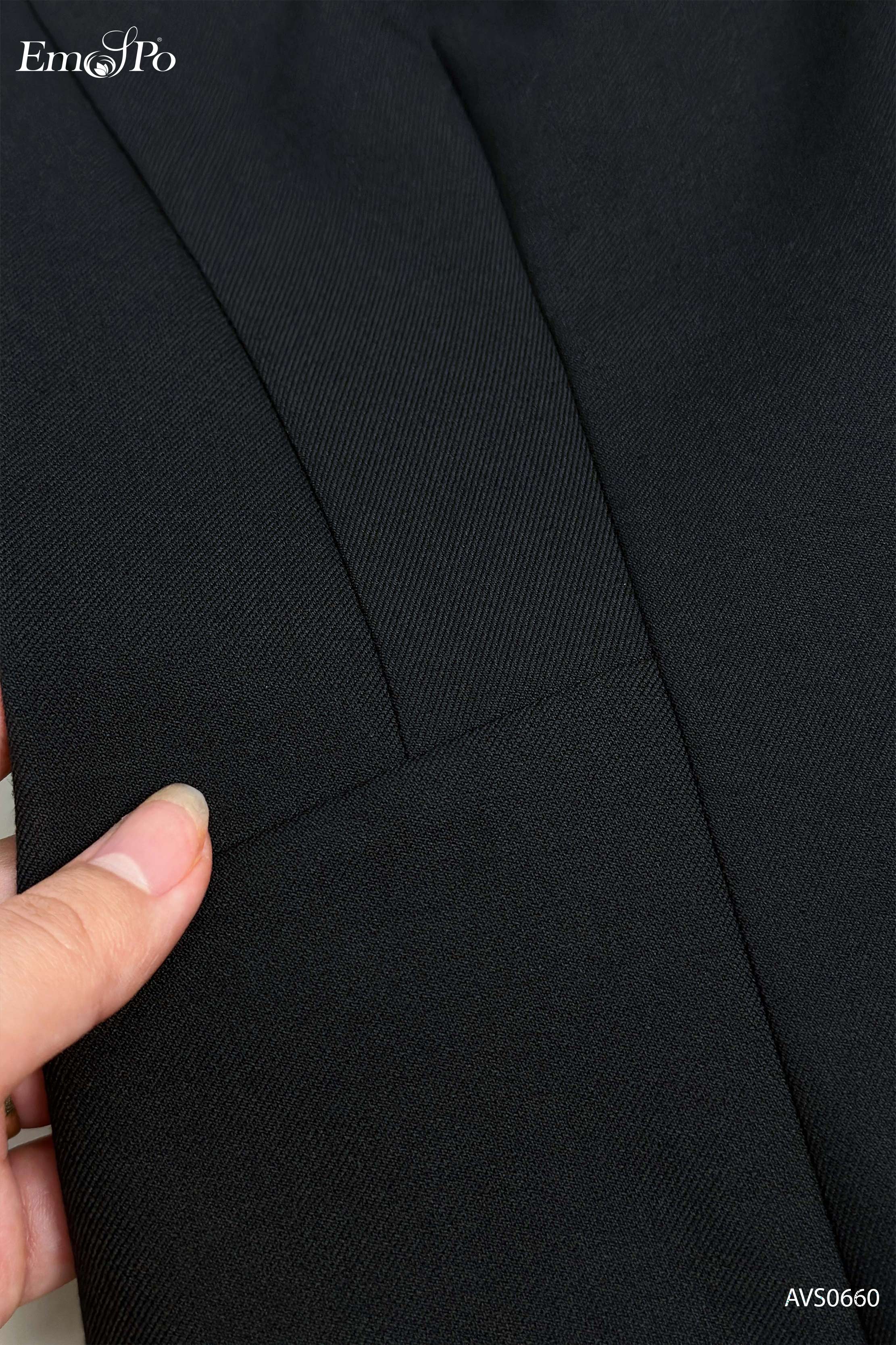 Áo vest cổ bẻ ve, cài khuy, dây da hoa rời, đi bộ QL1412