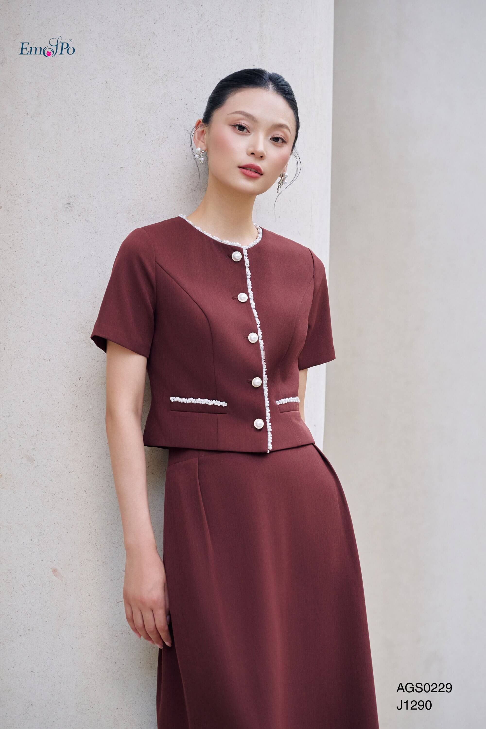 Juyp A trơn cạp cao, kéo khóa, đi bộ AGS0229