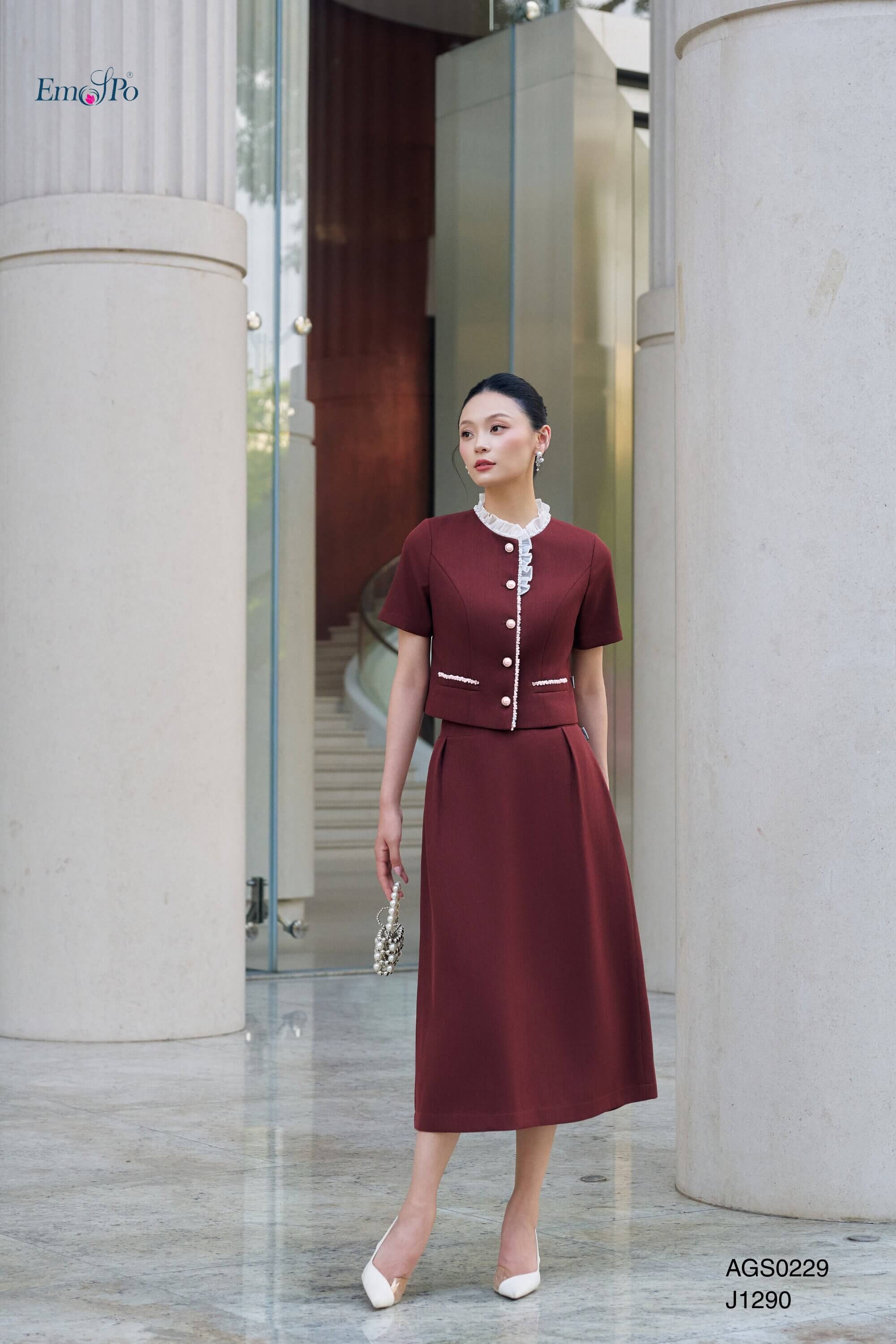 Juyp A trơn cạp cao, kéo khóa, đi bộ AGS0229
