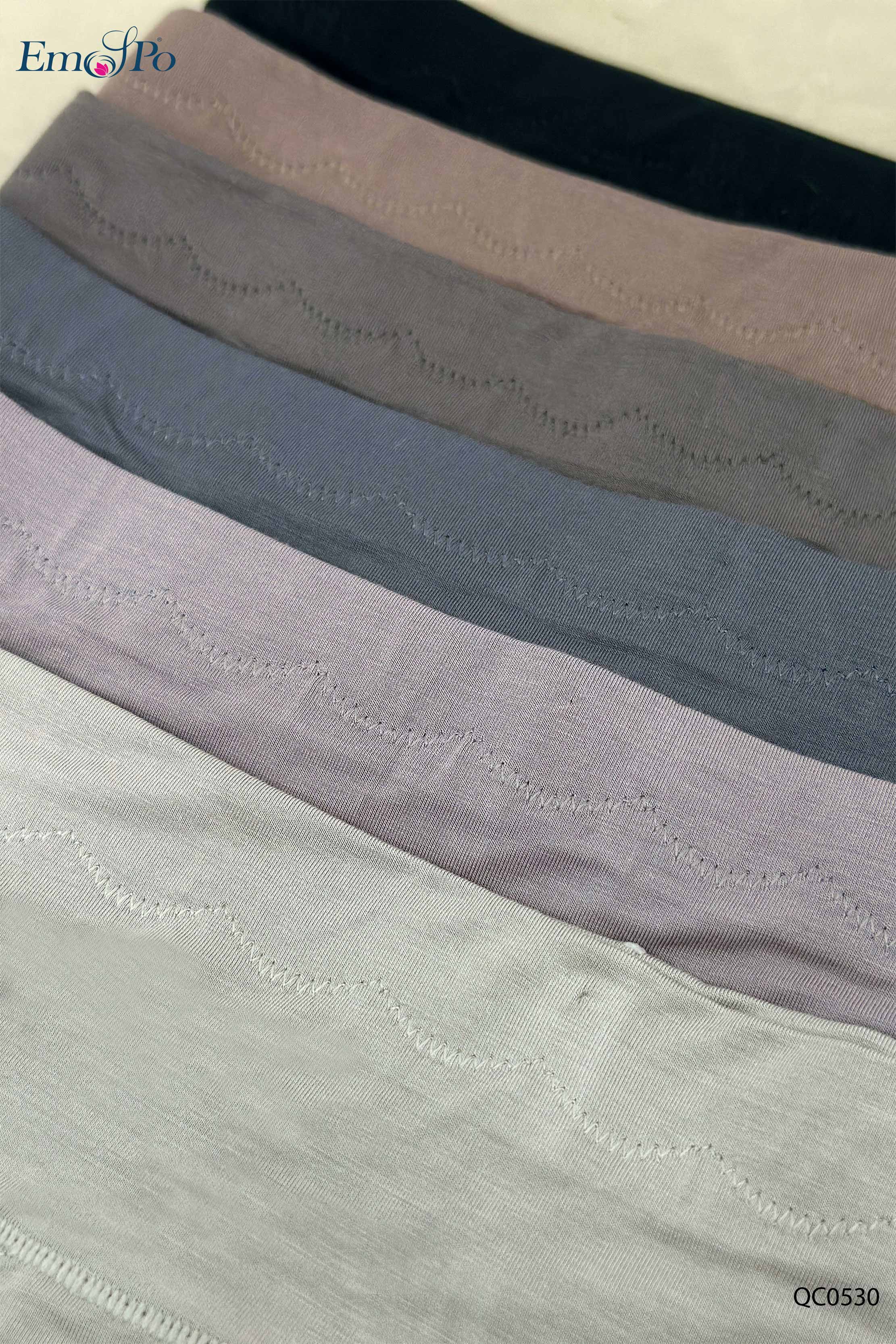 QC0530 - Quần lót cotton trơn, viền thun lạnh, cạp cao vừa