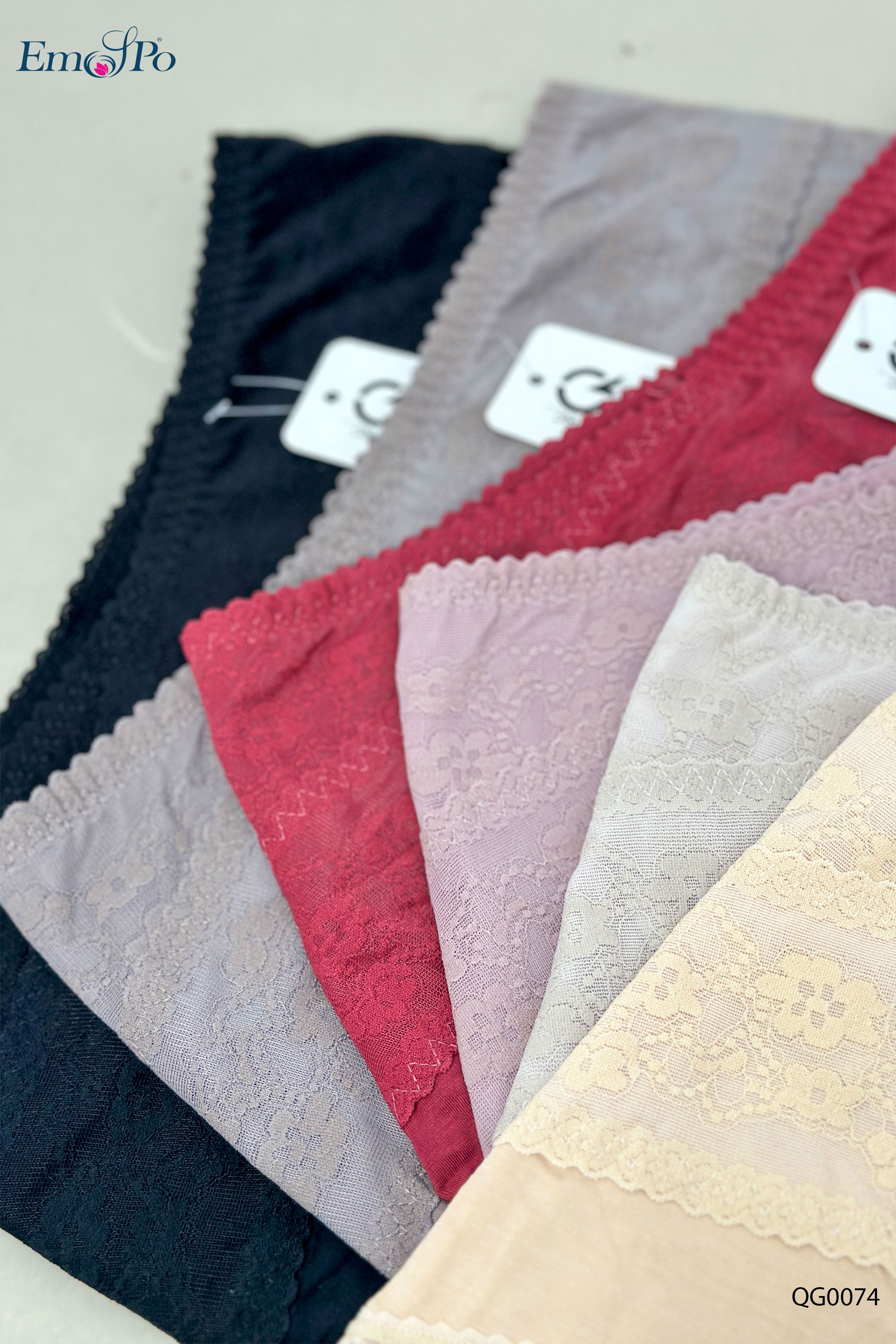 QG0074 - Quần lót gen cotton phối ren cạp & viền
