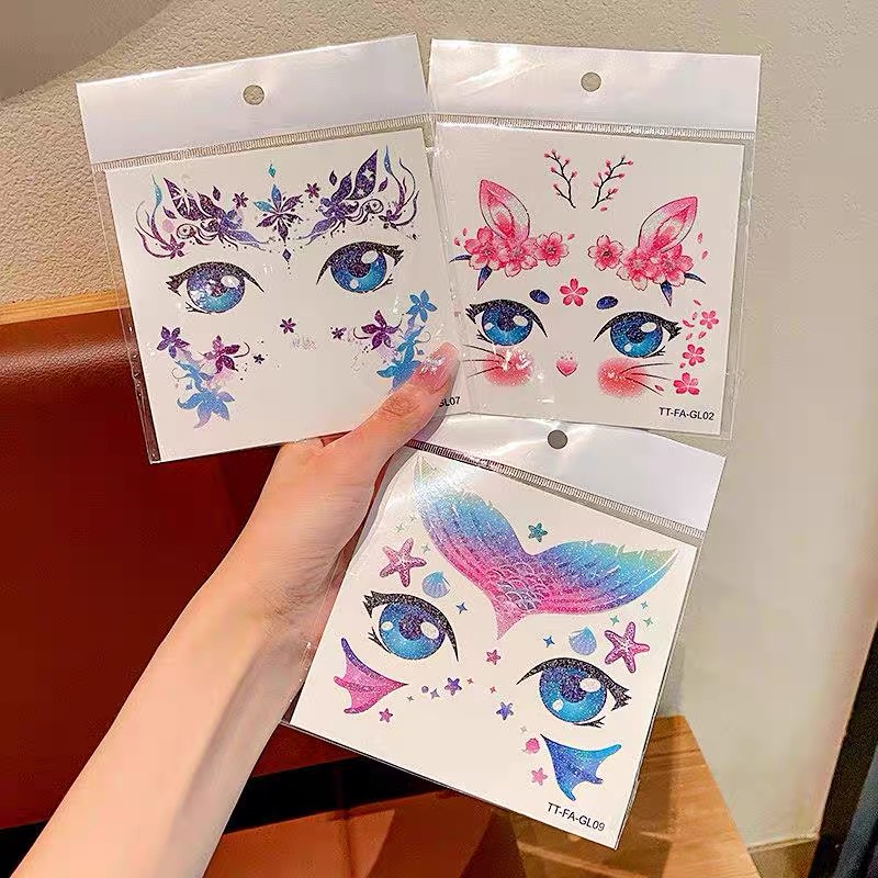 1 tấm hình xăm dán make up thú 1979