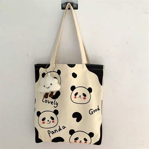 Túi tote gấu panda không dây kéo 704