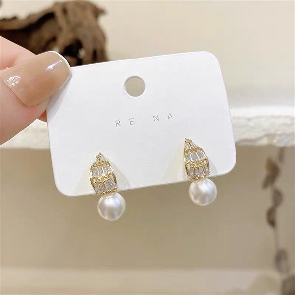 Bông tai đá nhọn ngọc 2560 s925