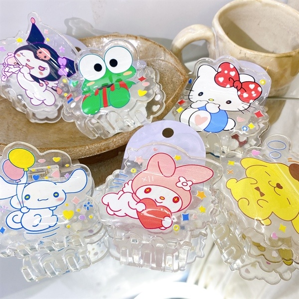 Gắp tóc 6 răng nhân vật sanrio trong suốt 1388