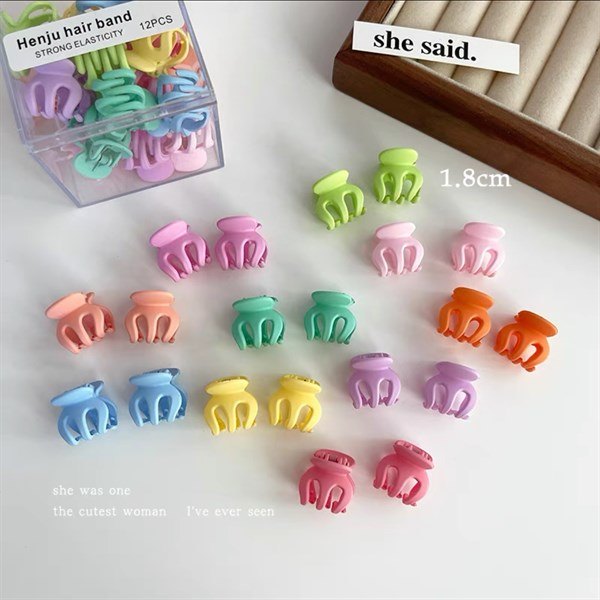 Set 2 gắp nhí 6 răng màu pastel 1610