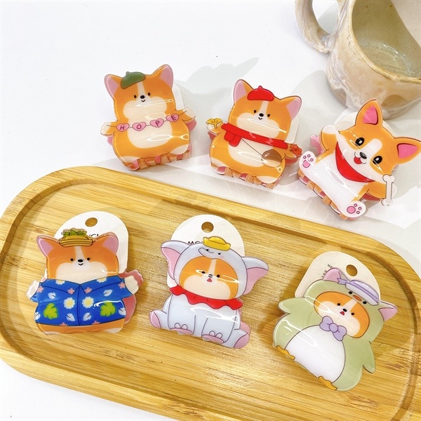 Gắp tóc 6 răng hình cún corgi dễ thương 1386