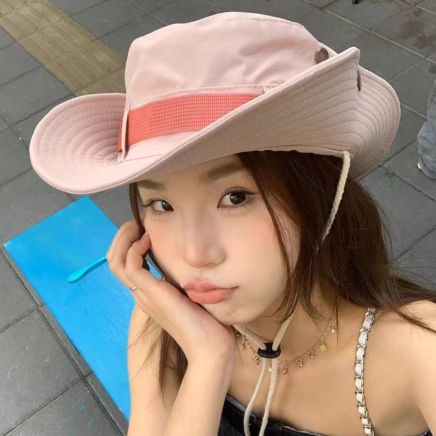 Mũ bucket cao bồi hồng phấn 81
