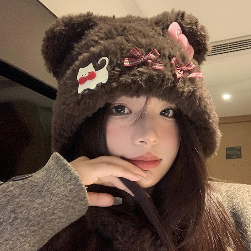 Mũ len gấu nâu 052