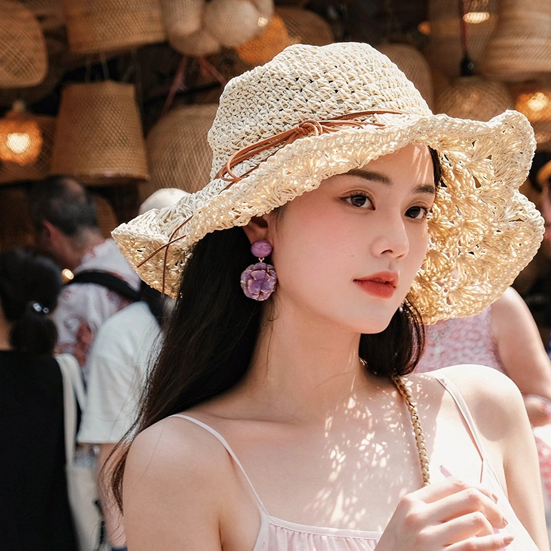 Mũ cói dây nâu mảnh 83