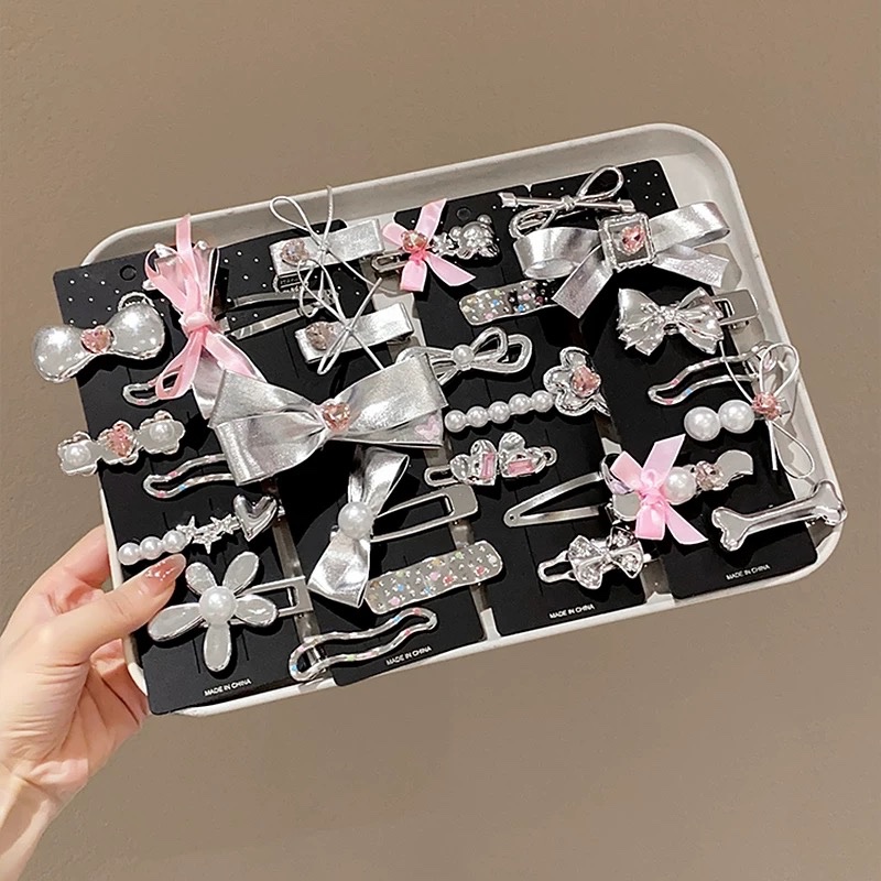 Kẹp mỏ vịt màu bạc các mẫu 4325