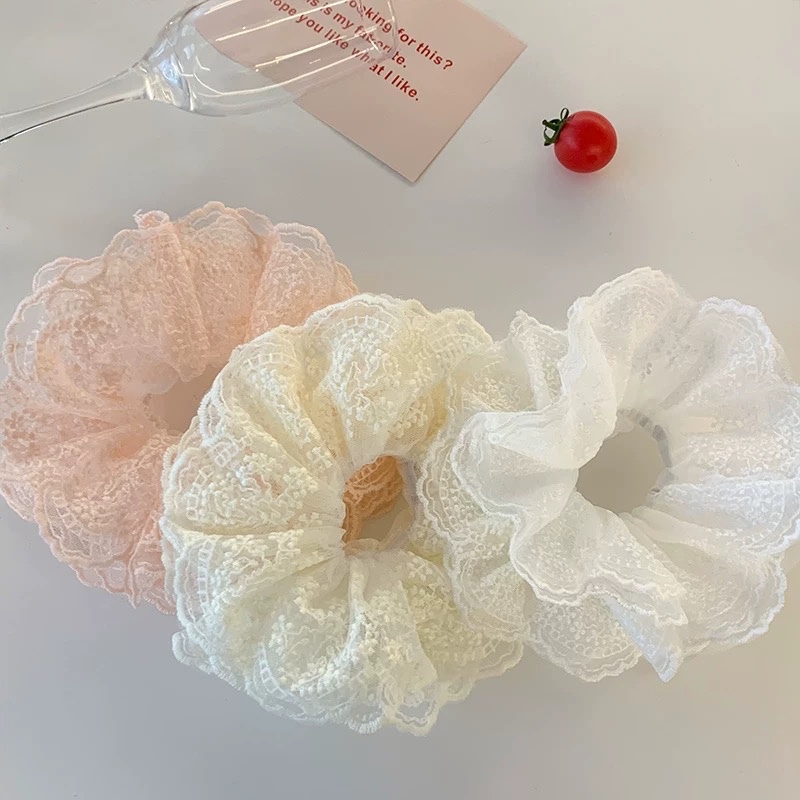 Cột scrunchies 4 lớp voan ren mỏng 4327