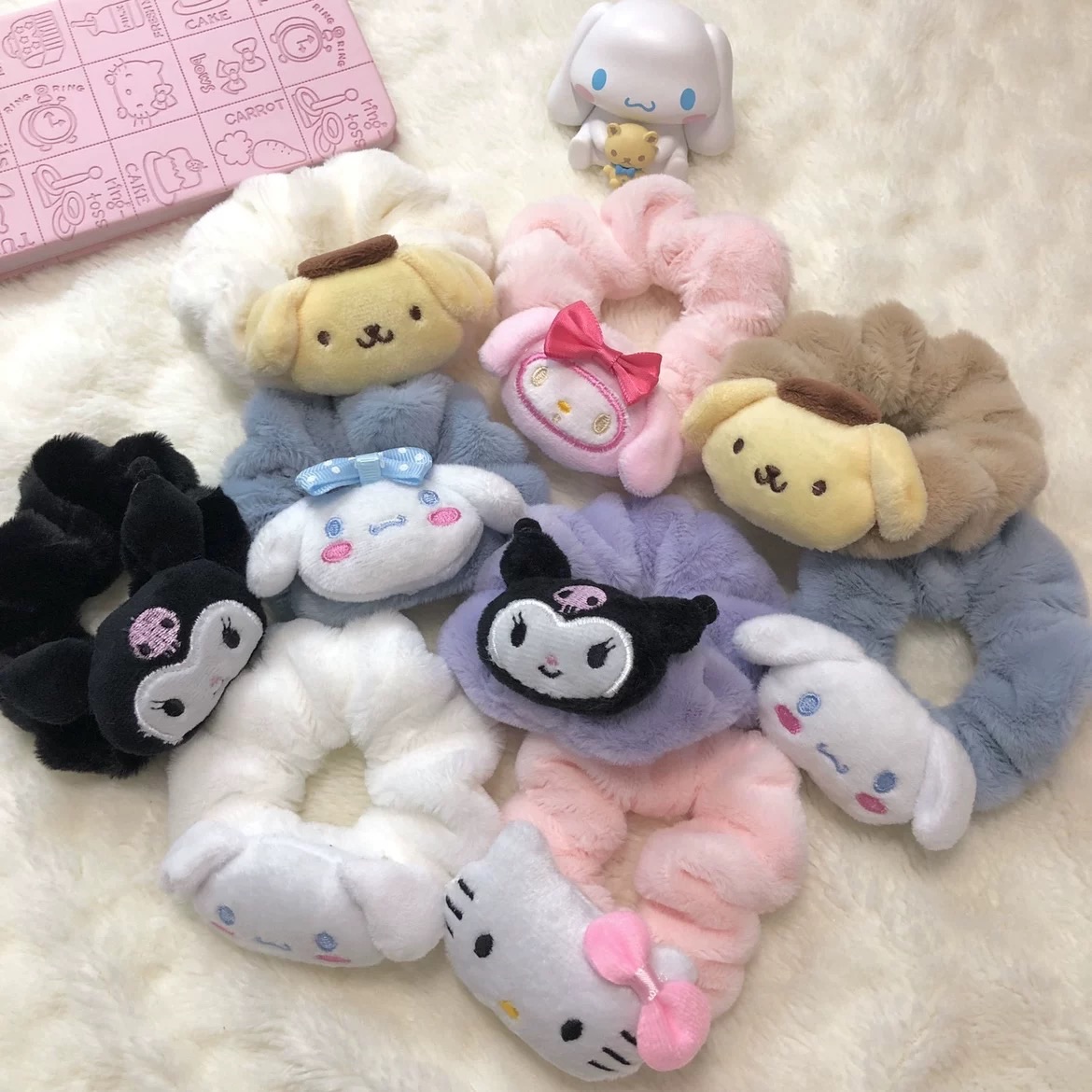 Cột scrunchies mặt thú bông 1000