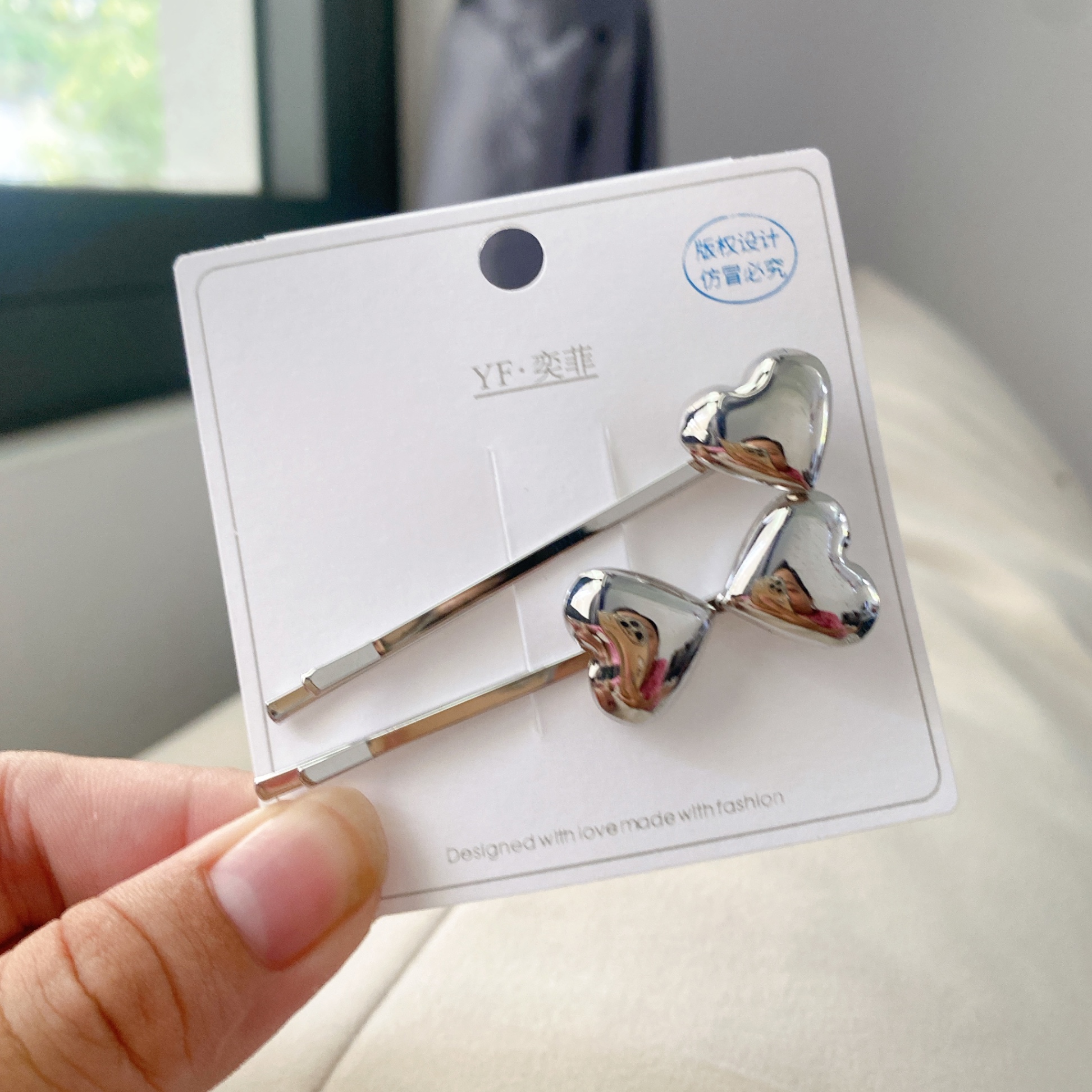 Set 2 kẹp xước tim 4371