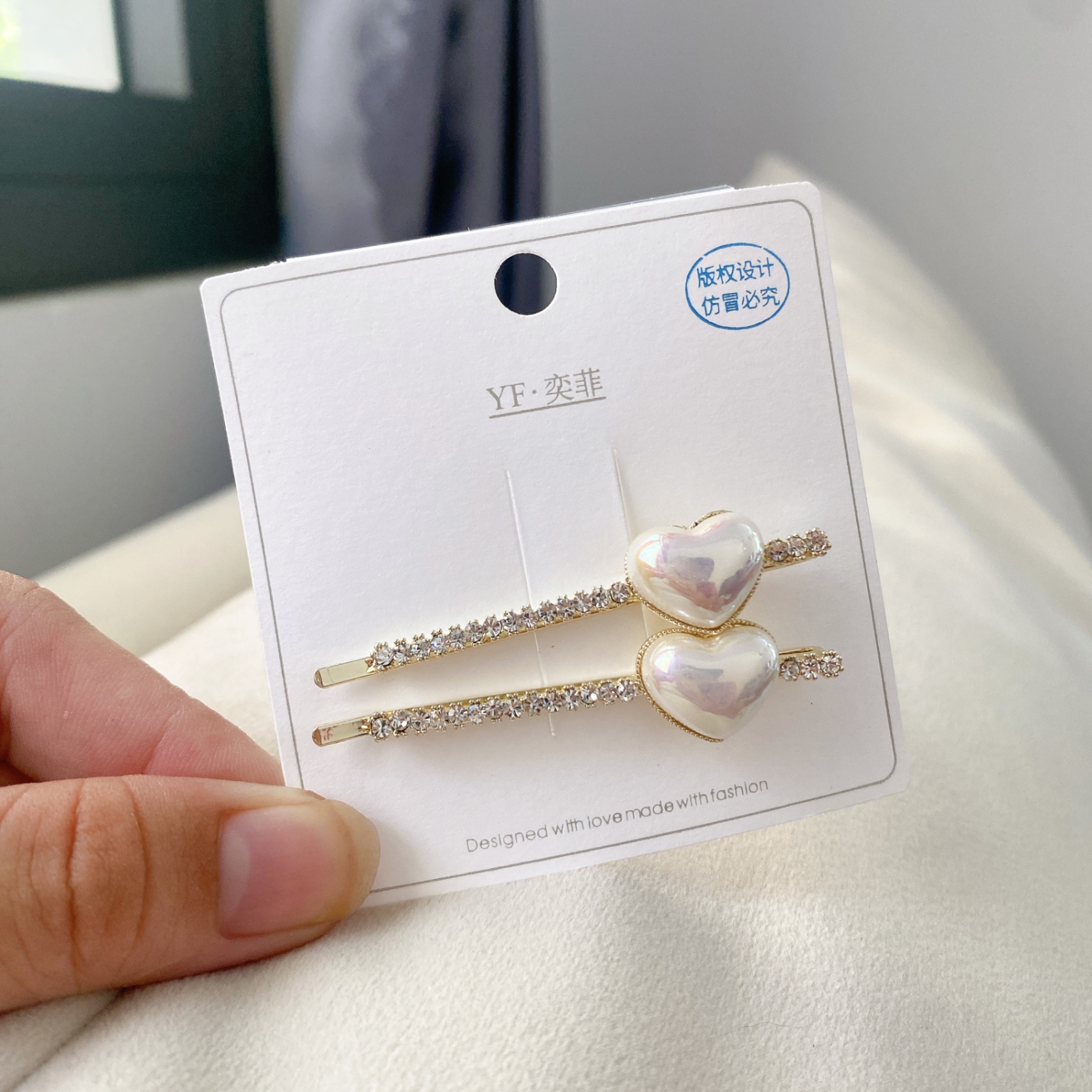 Set 2 kẹp xước đá tim 4373