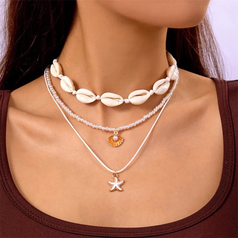Set 3 vòng cổ vỏ sò ngọc 932