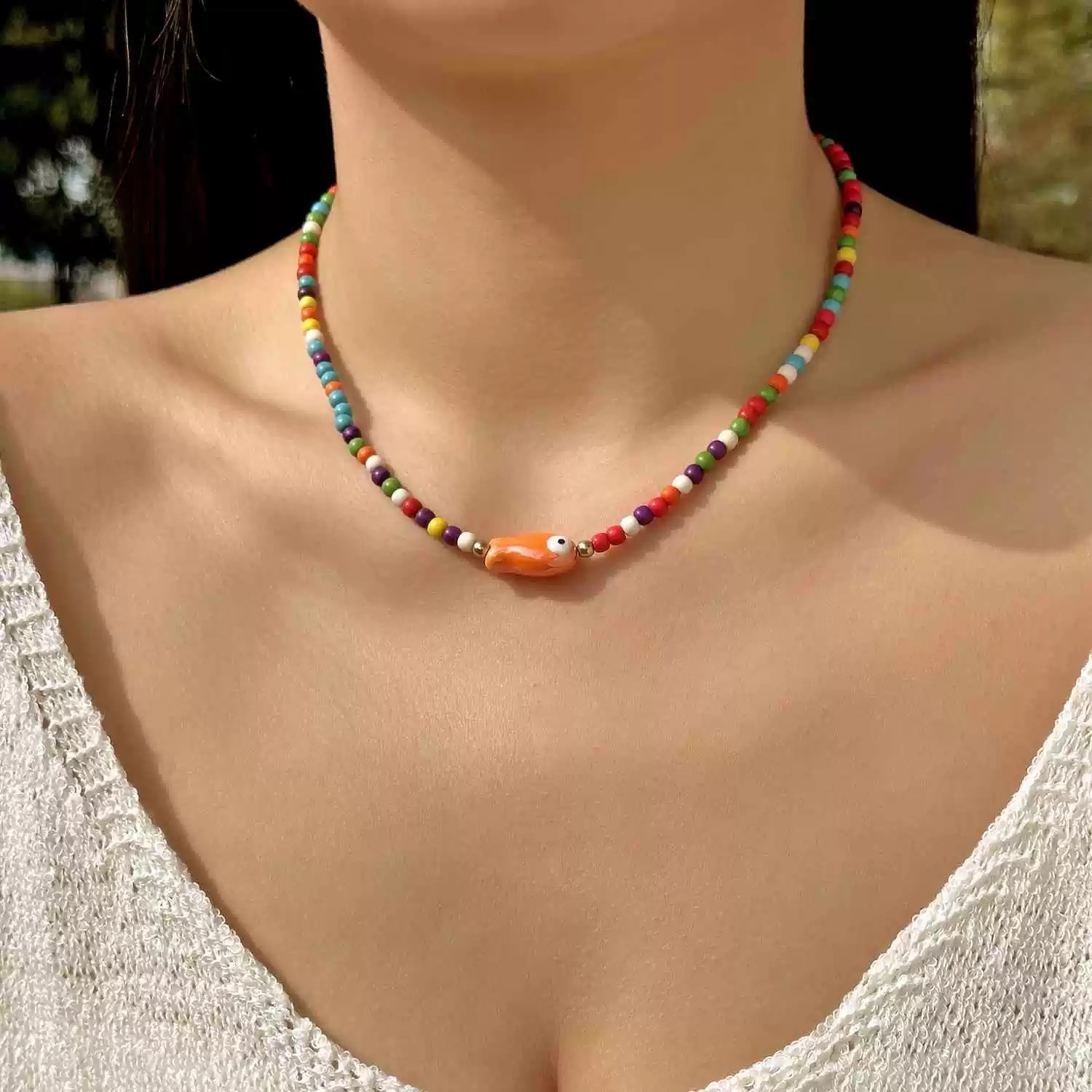 Vòng cổ hạt charm cá 927
