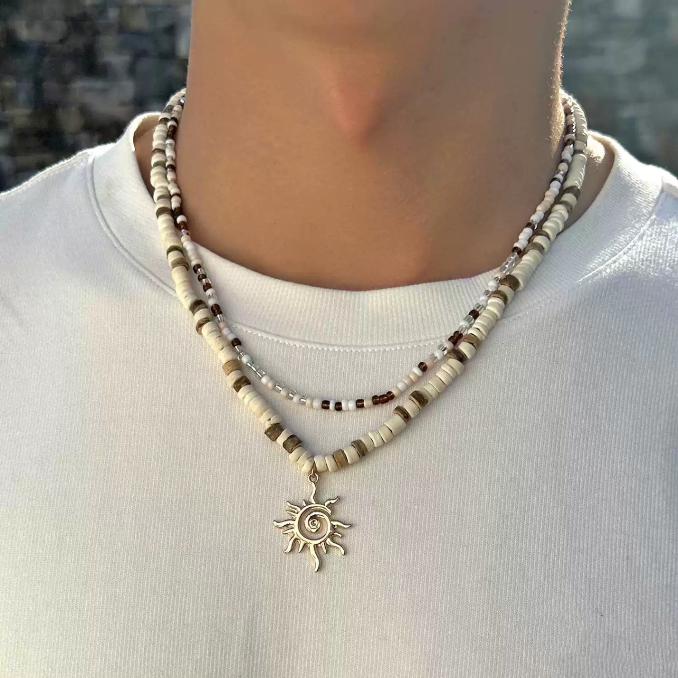 Set 2 vòng cổ charm hạt mặt trời 931
