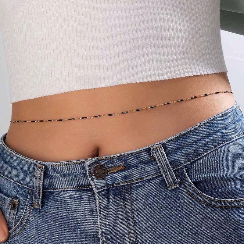 Belt bụng đá đen dẹp mảnh 391