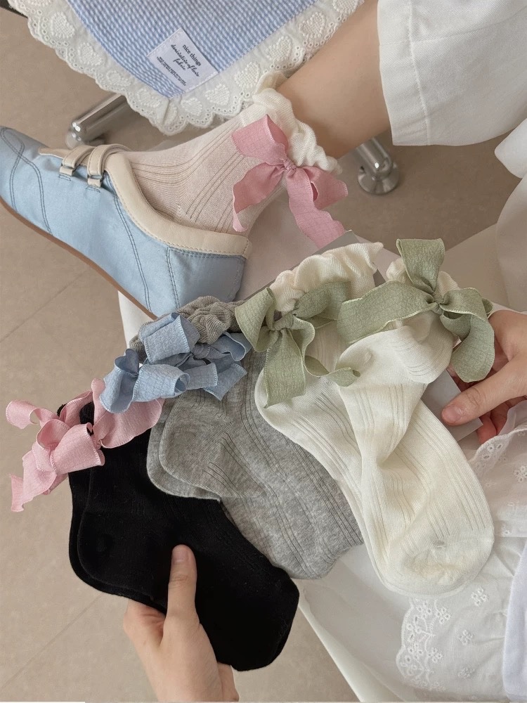 Tất bèo nơ voan organza 996