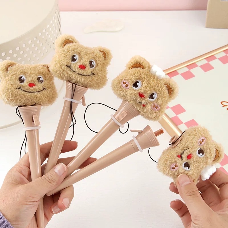 Bút bật nảy gấu nâu mực đen 161