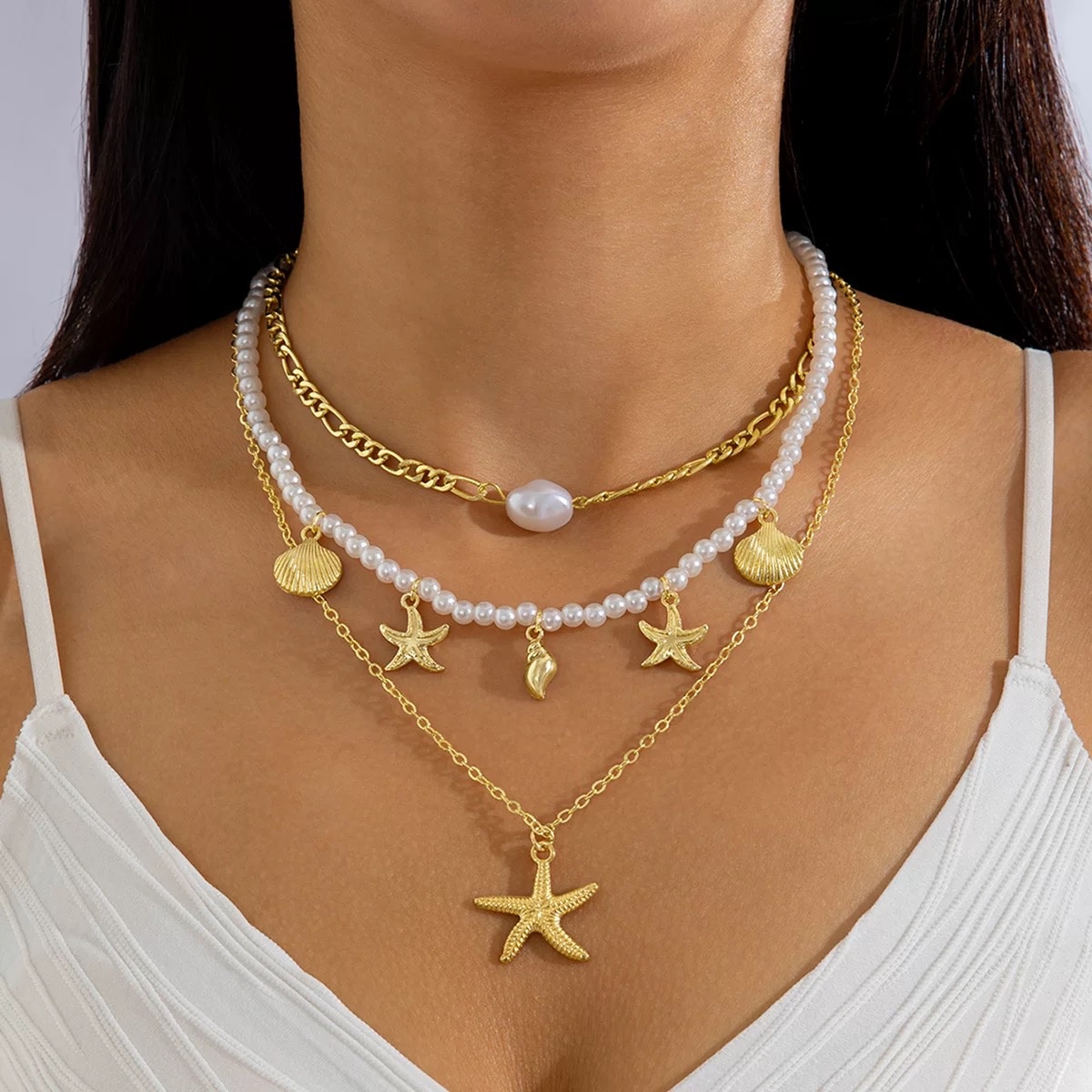 Set 3 vòng cổ sao biển ngọc 937