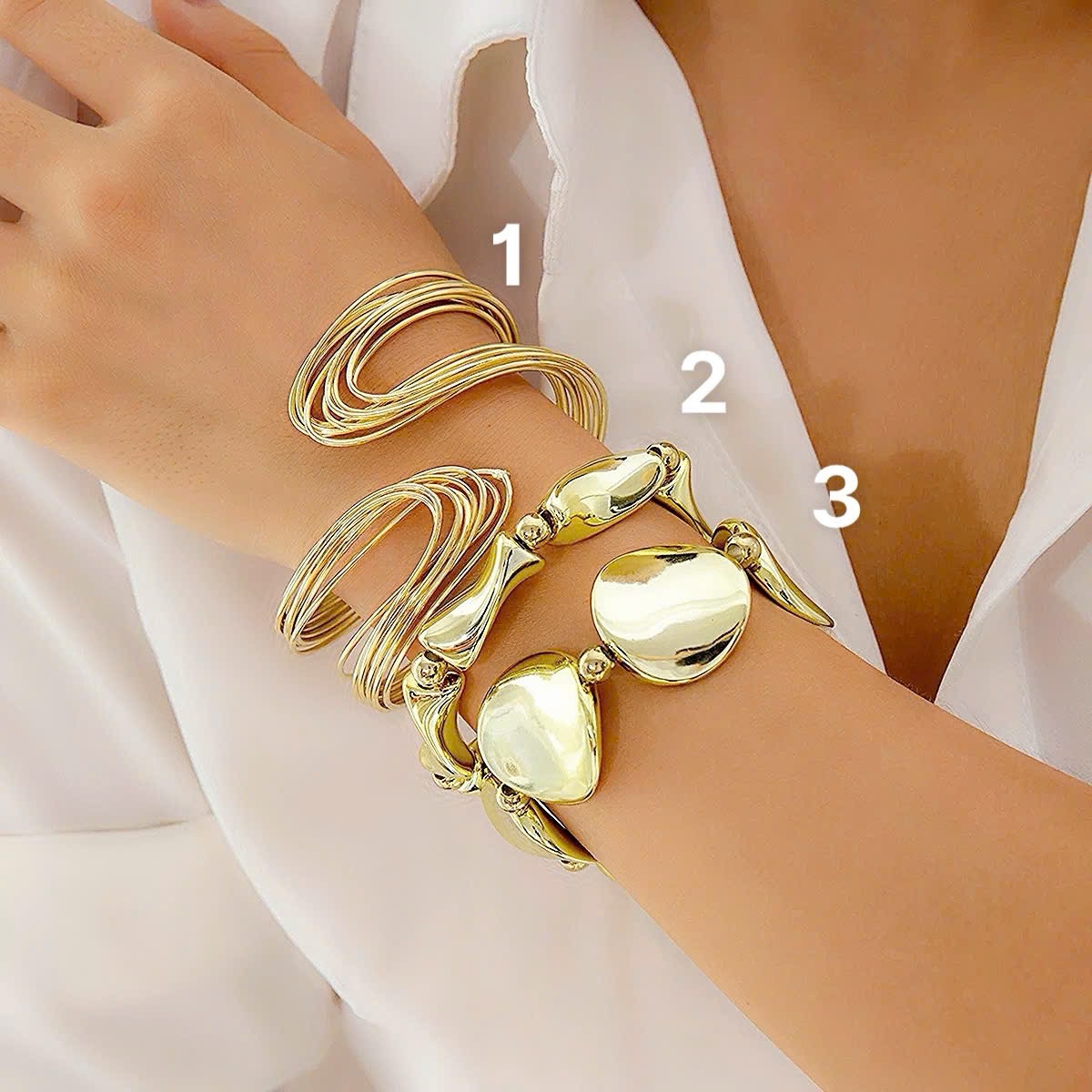 1 chiếc Vòng tay nhựa giả metal 170