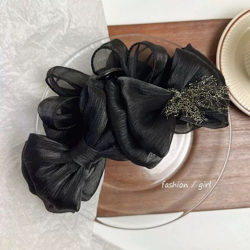 Gắp nơ siêu lớn 2 mặt voan organza 4397