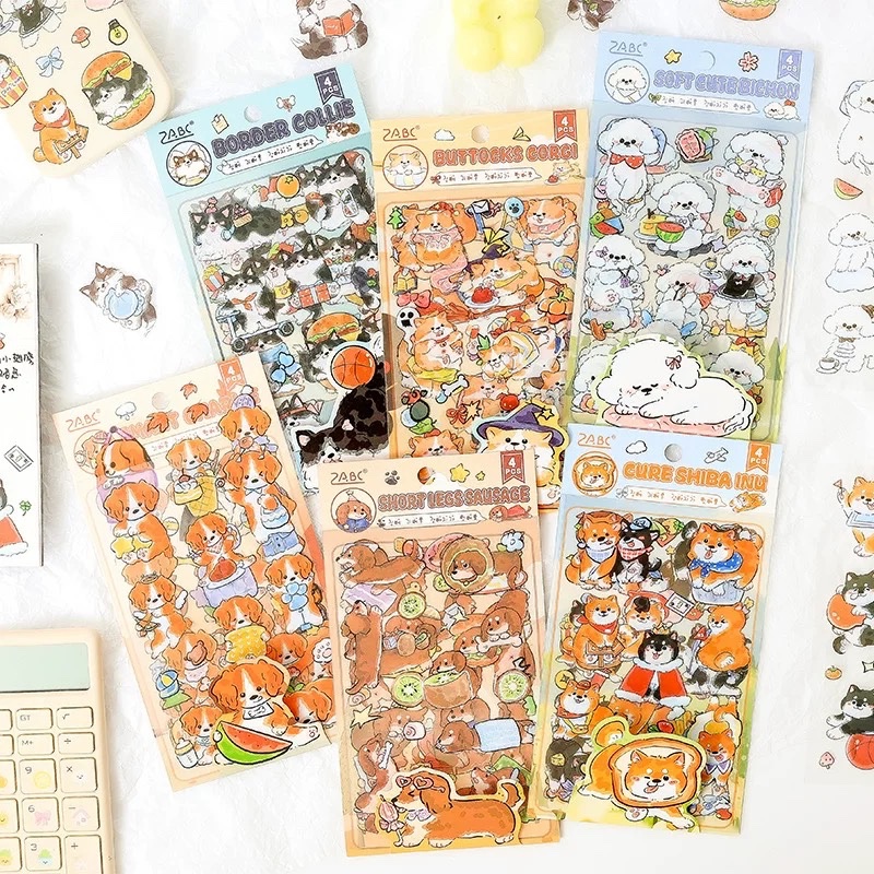 Set 4 tấm sticker pet thú zabc 750