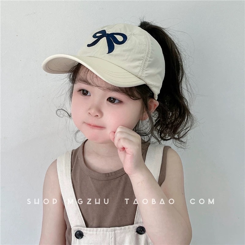 Mũ nửa đầu bé thêu nơ 1574