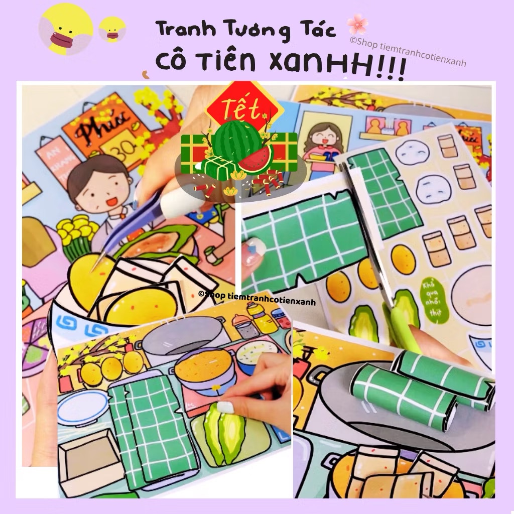 Tranh tương tác cô tiên Cơm tết 743