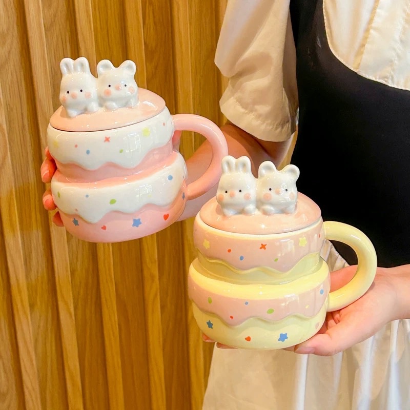 Cốc sứ bánh gato thỏ 211