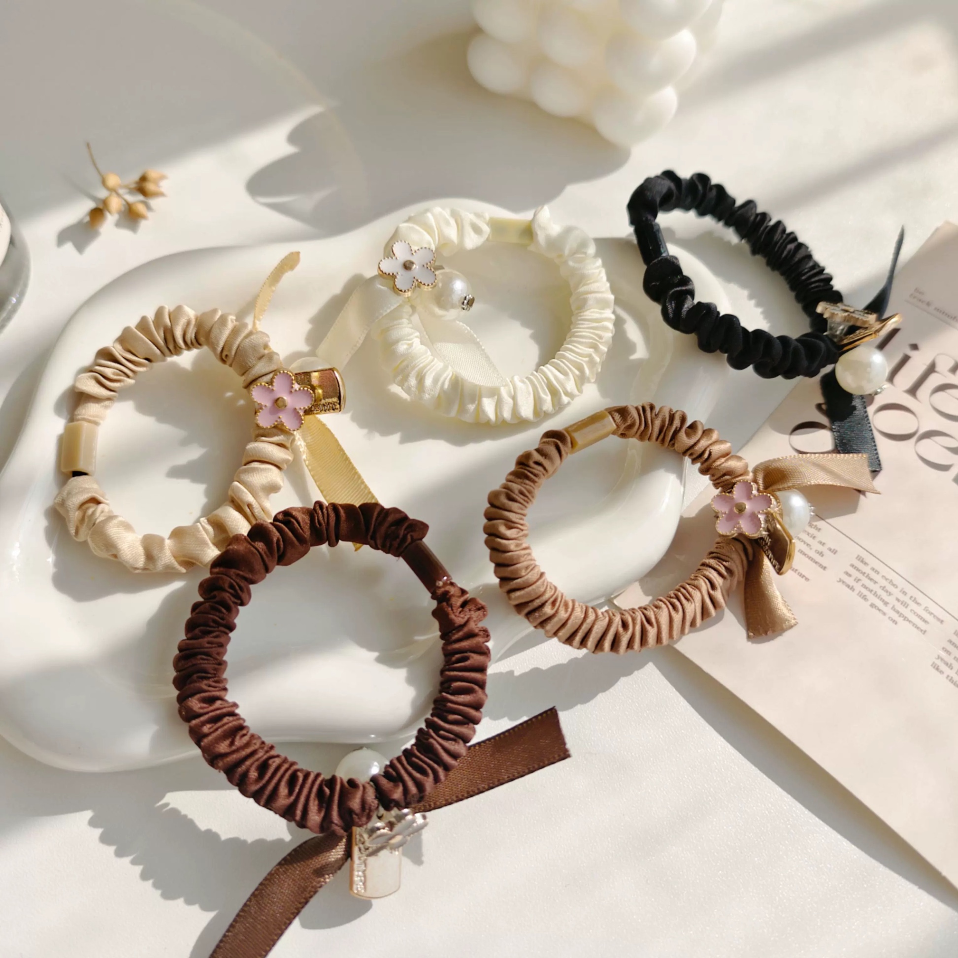 Cột scrunchies nhỏ hoa các loại 4418