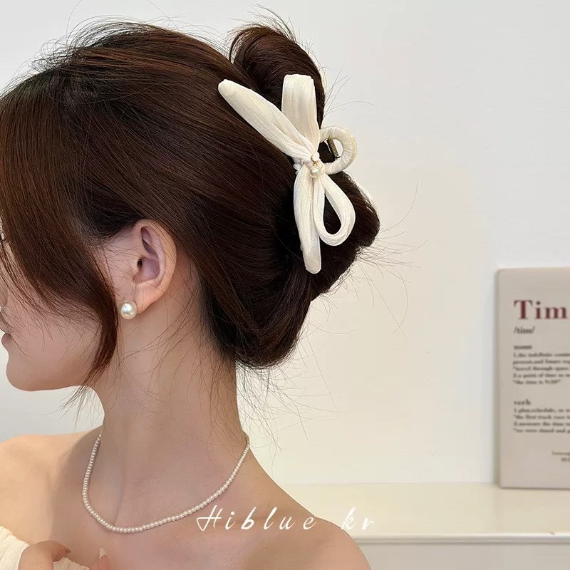 Gắp dọc chéo nơ voan ngọc 4421