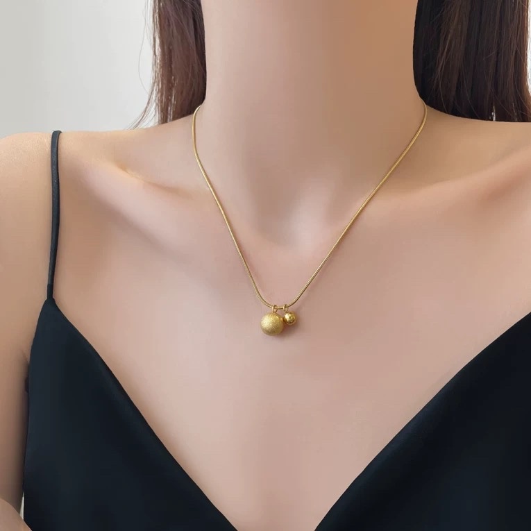 Vòng cổ titan mạ màu hồ lô 981
