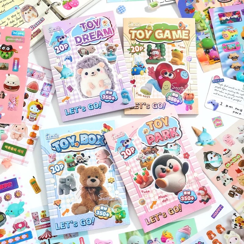 Set sổ 20 tấm sticker toy game simno 754