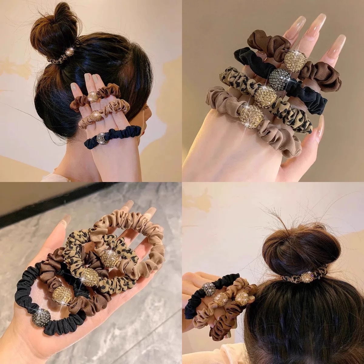 Cột scrunchies nhỏ hạt đá 4487