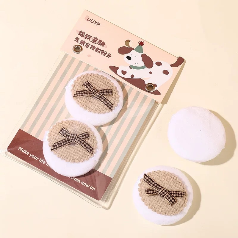 Set 2 bông phấn nơ cute 1582