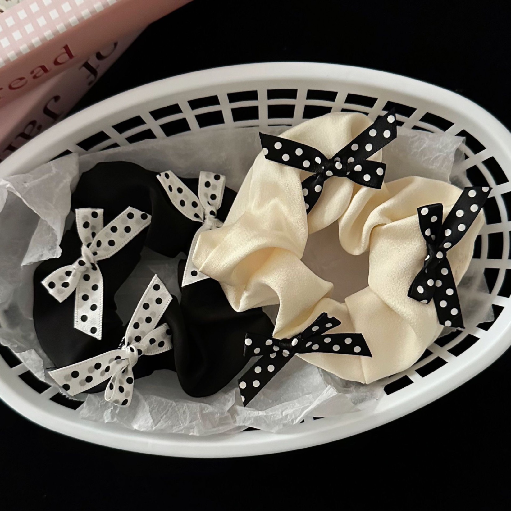 Scrunchies nơ chấm bi 4499