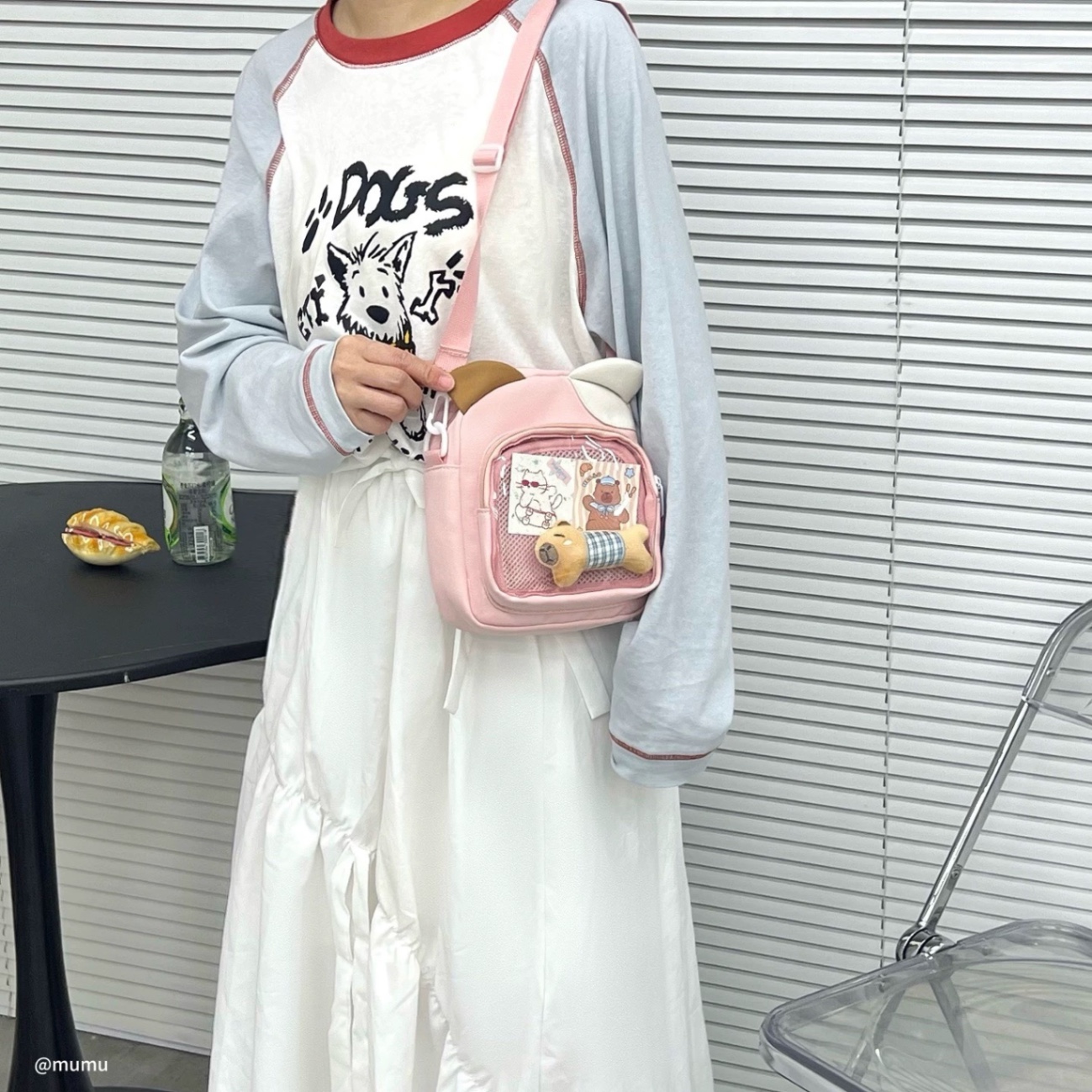 Túi chéo tai mèo phối trong ghim 945