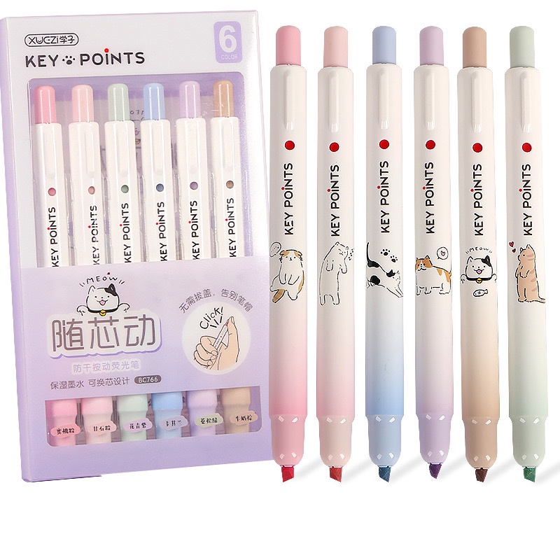 Set 6 bút dạ Mèo Xuczi 204