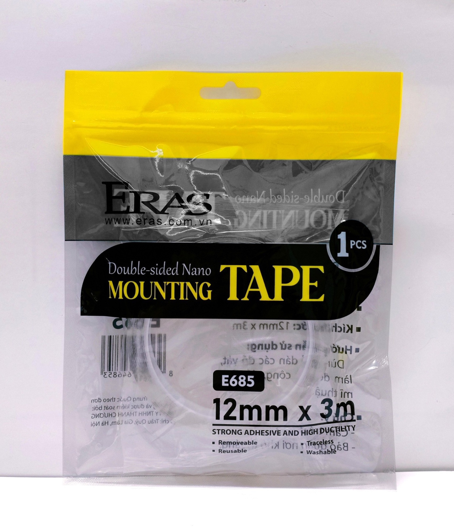 Keo silicon 2 mặt eras 12mmx3m