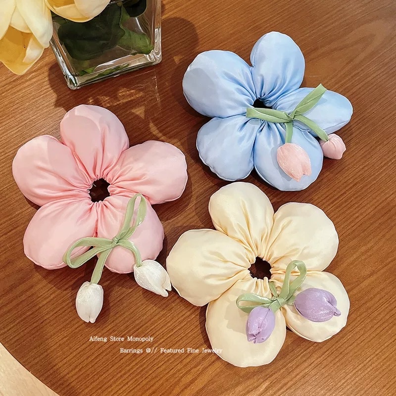 Scrunchies bông hoa phồng tulip 4523