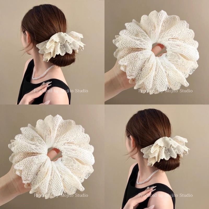 Scrunchies rem 2 lớp bung 4510