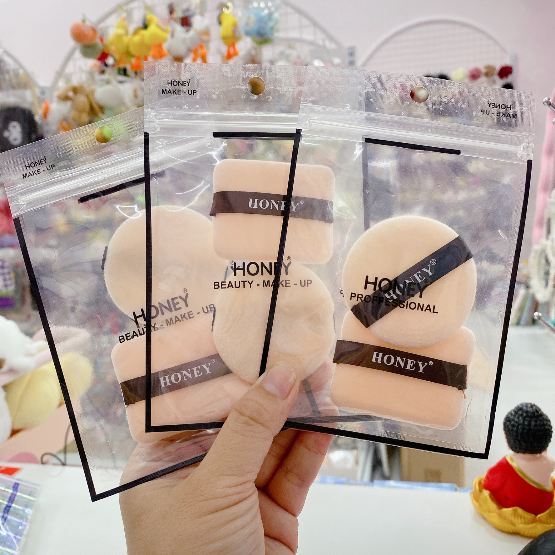 Set 2 bông phấn honey 090